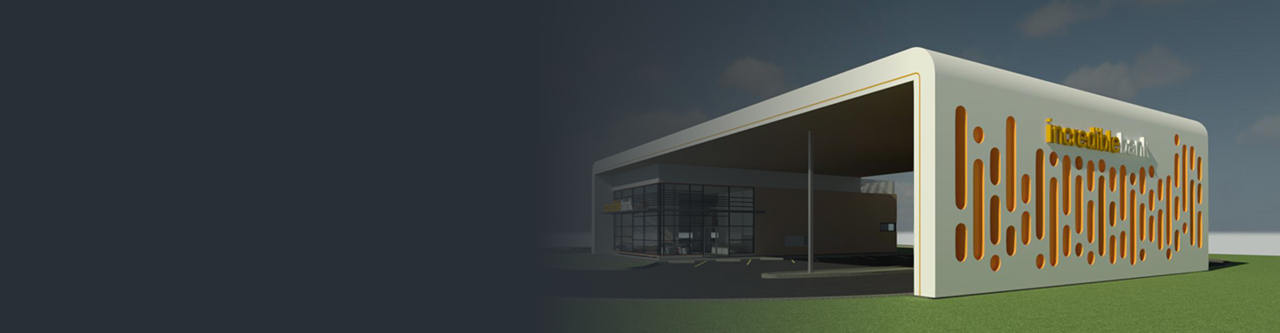 Architectural rendering of future IncredibleBank branch in Cape Coral, Florida