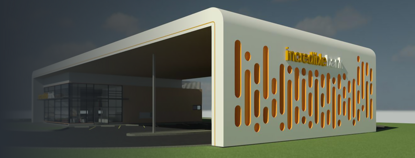 Architectural rendering of future IncredibleBank branch in Cape Coral, Florida