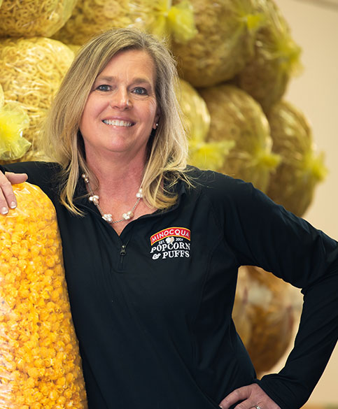female business owner of a popcorn shop